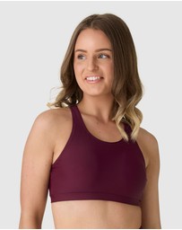 Modest Mermaid - Burgundy Dusk Bikini crop top
