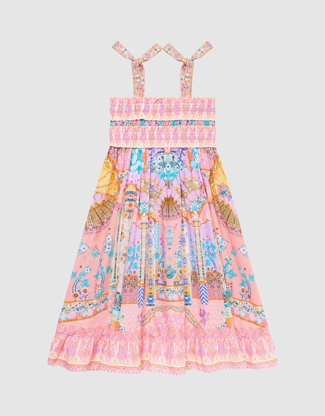 Camilla - Shirred Maxi Dress With Tie Shoulder - Kids-Teens