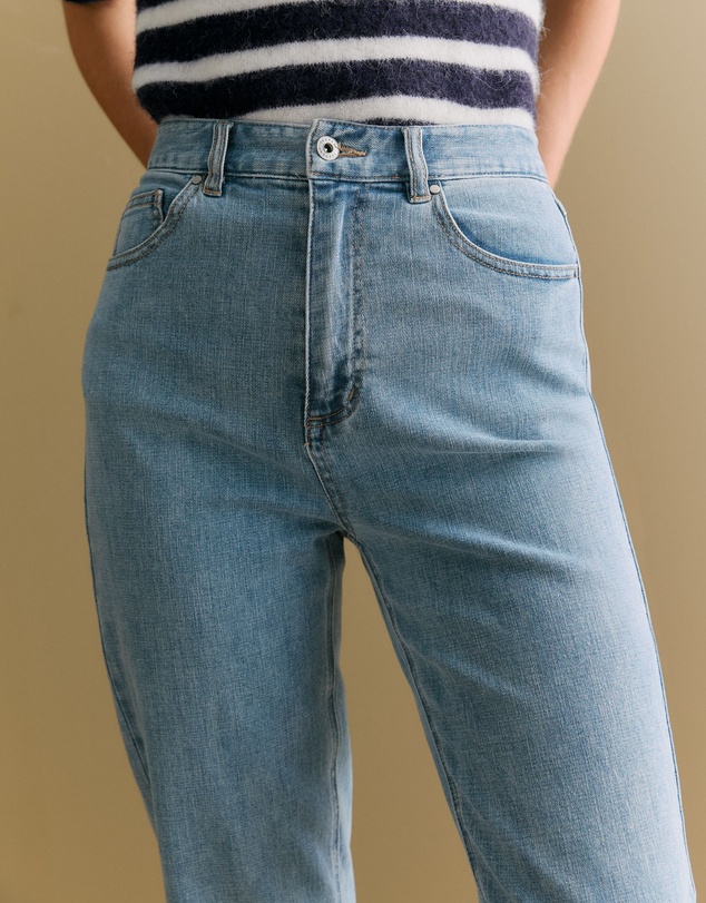Trenery - High Rise Straight Leg Jean in Vintage Wash Denim