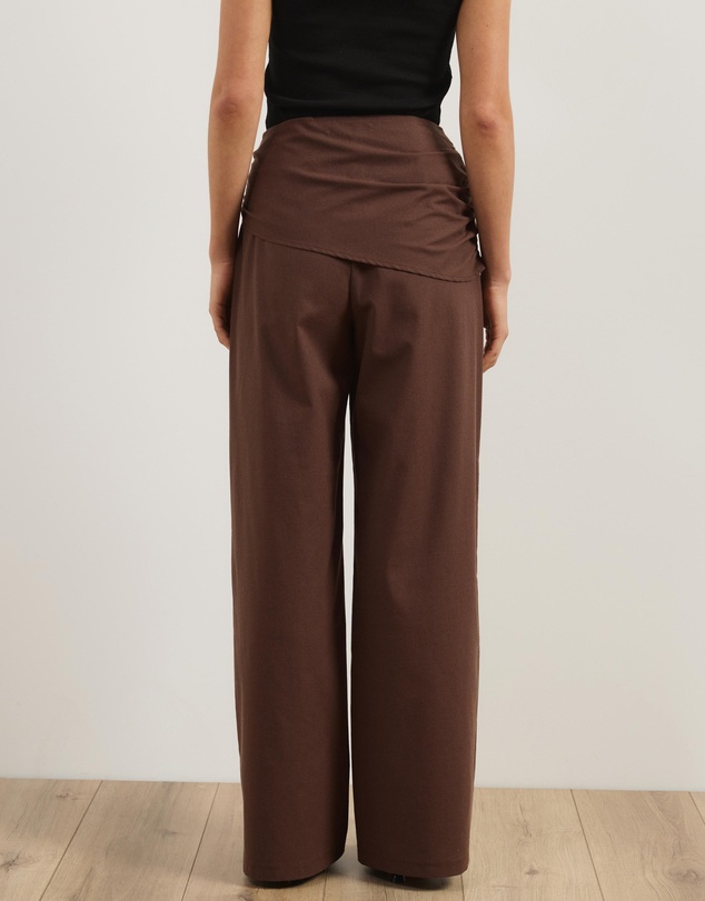 Atmos&Here - Sabrina Linen Blend Wrap Belt Pants