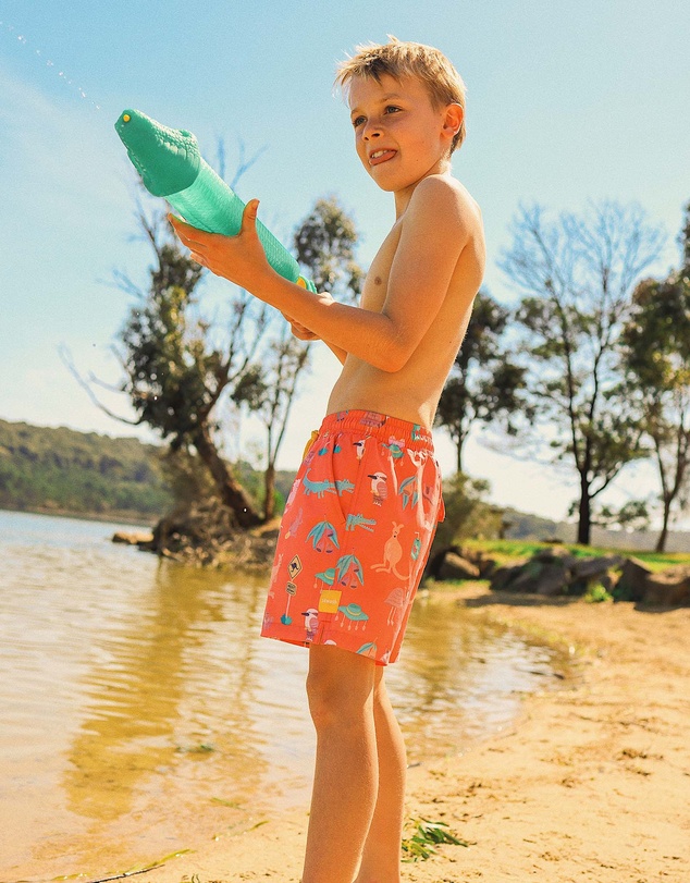 Skwosh - Outback Jack Boys Eco Swim Shorts in Rust