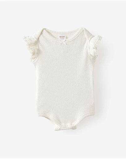 Cotton On Kids - Organic Pointelle Flutter Bubbysuit