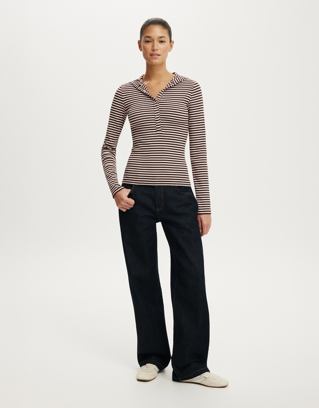 Cotton On - Hooded Blake Henley LS Top