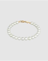 Elli Jewelry - Bracelet Baroque Trend with Shell Core Pearls in 925 Sterling Silver Gold Plated