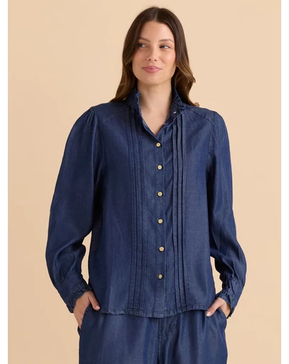 Betty Basics - Lucille Lyocell Pleated Shirt