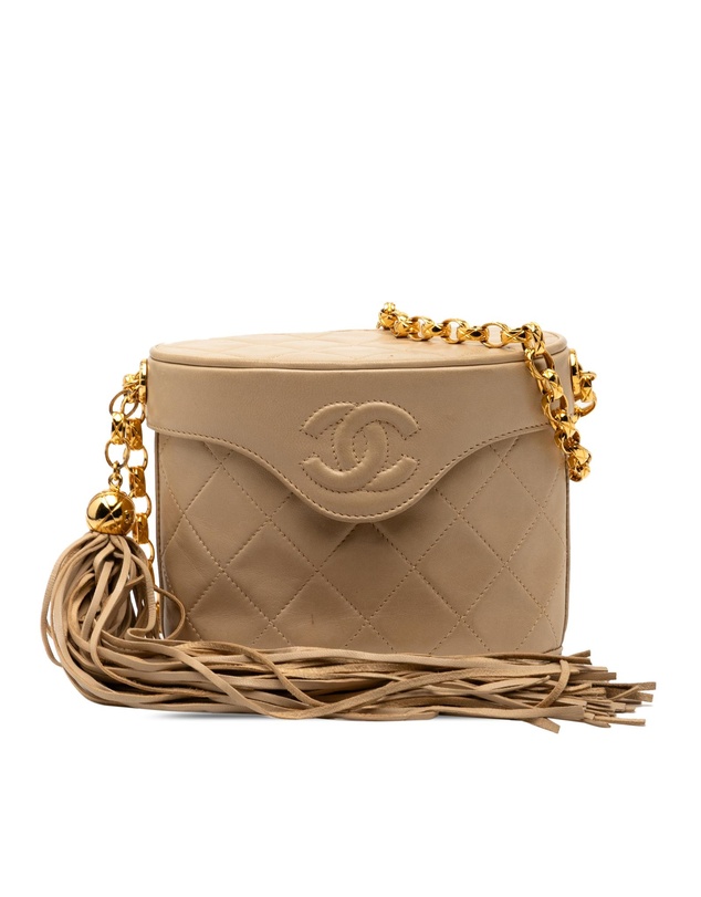 Pre-Loved by Azura Reborn - Pre-Loved CC Quilted Lambskin Tassel Chain Vanity Bag