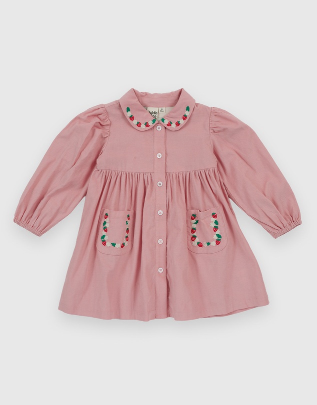 Goldie + Ace - Wild Strawberry Corduroy Collar Dress - Babies-Kids