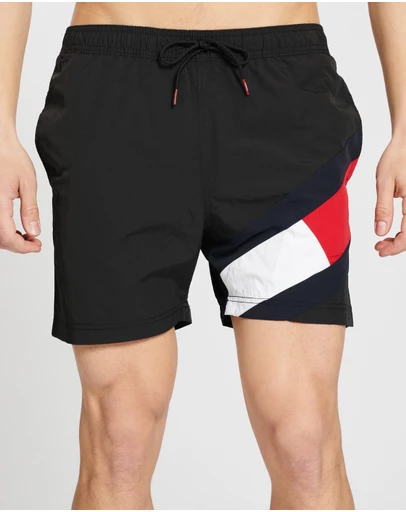 Tommy Hilfiger - Colour Blocked Slim Fit Mid Length Drawstring Swim Shorts