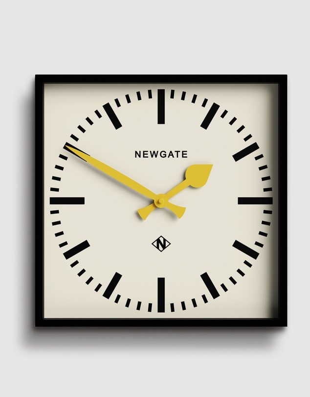 Newgate - Newgate Number Five Wall Clock Black Yellow Hands