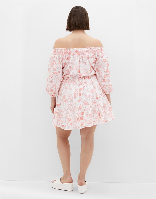 City Chic - Plus size Lorelai Print Dress - coral