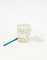 itti bitti - Reusable Baby Cino Cup with 2 Straws - Pineapple Delight