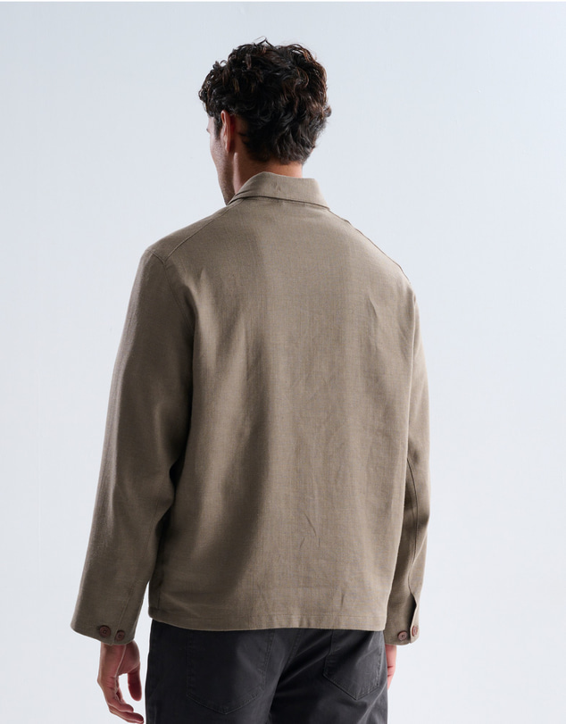 3 Wise Men - 3 Wise Men Archer Linen Jacket - Brown