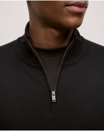 Trenery - Merino Half Zip in Black