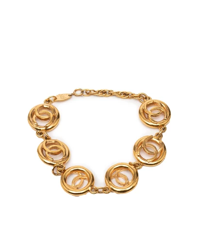 Pre-Loved by Azura Reborn - Pre-Loved CC Gold Plated Openwork Circle Charms Link Bracelet