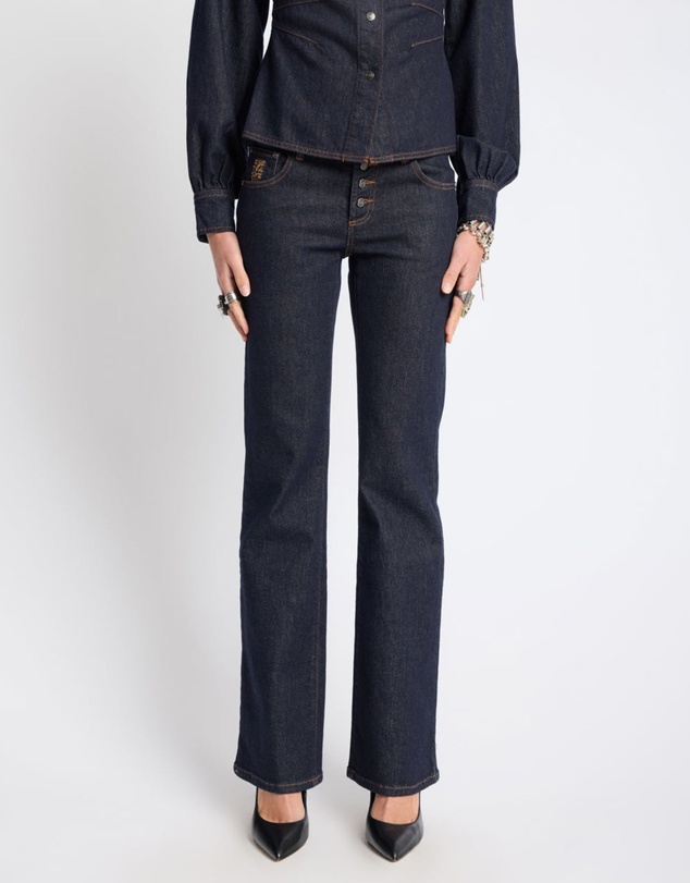 ONE TEASPOON - Alice Low Waist Bootcut Denim Jeans - Raw Indigo