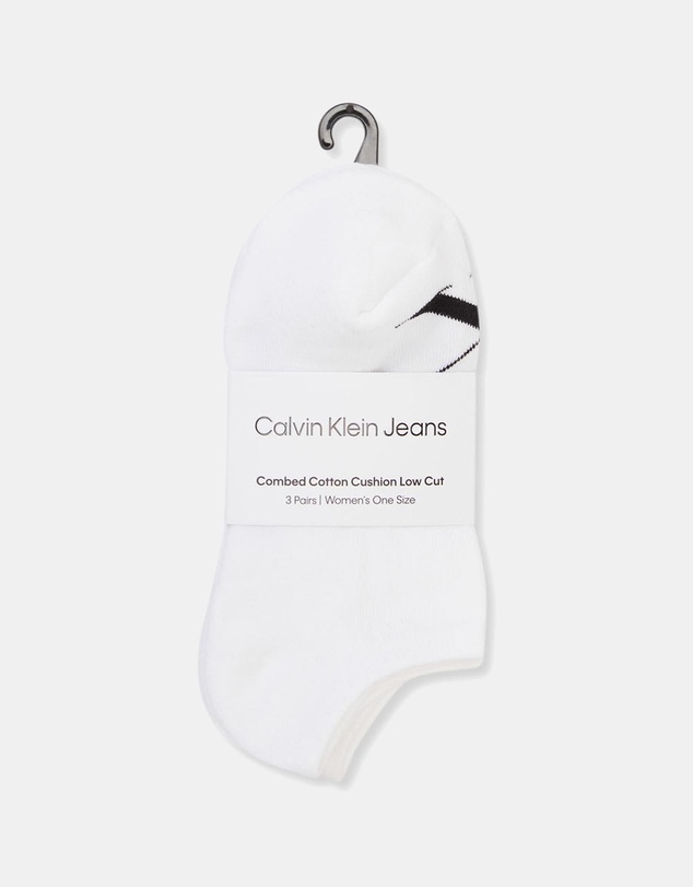 Calvin Klein - 3-Pack Monogram Cushion Low Cut Socks