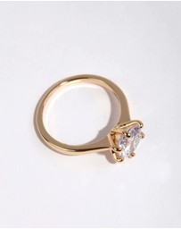 Lovisa - Gold Plated Round Cubic Zirconia Ring