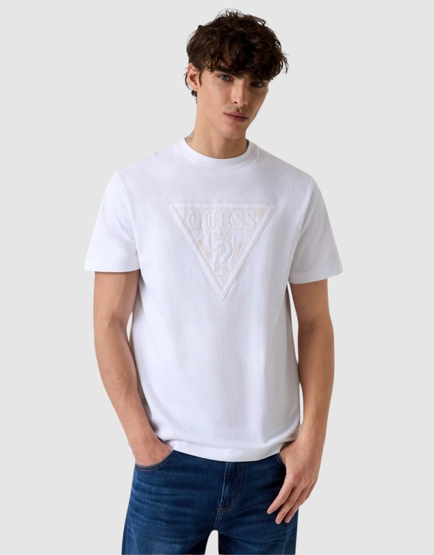 GUESS - Short Sleeve Triangle Stitchings T-Shirt