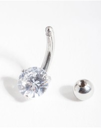 Lovisa - Surgical Steel Cubic Zirconia Belly Bar