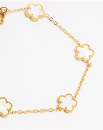 Lovisa - Waterproof Gold Plated Stainless Steel Flower Station Bracelet