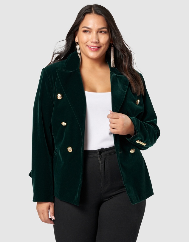 Pink Dusk by Curve Project - Take A Vow Velvet Blazer