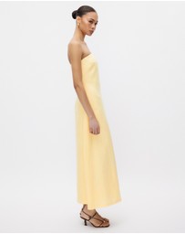 Minima Esenciales - Nivas Linen Empire Strapless Dress