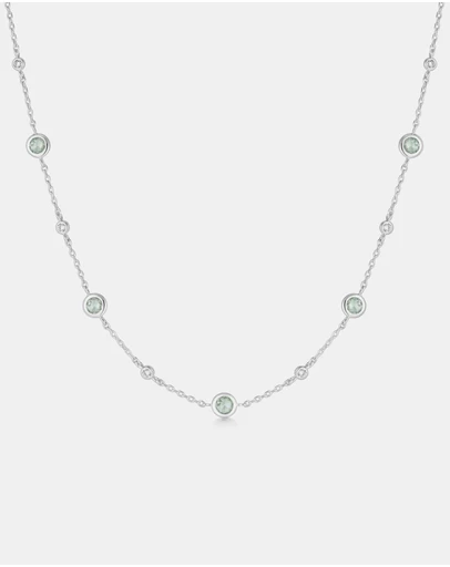 Ania Haie - Silver Mint Green Station Necklace