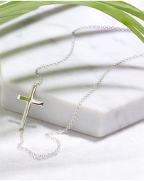 Elli Jewelry - Necklace Women Cross Symbol Faith 925 Sterling Silver