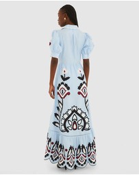 Farm Rio - Artisanal Short Sleeve Maxi Dress