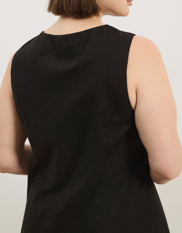 Atmos&Here Curvy - Heidi Linen Longline Vest