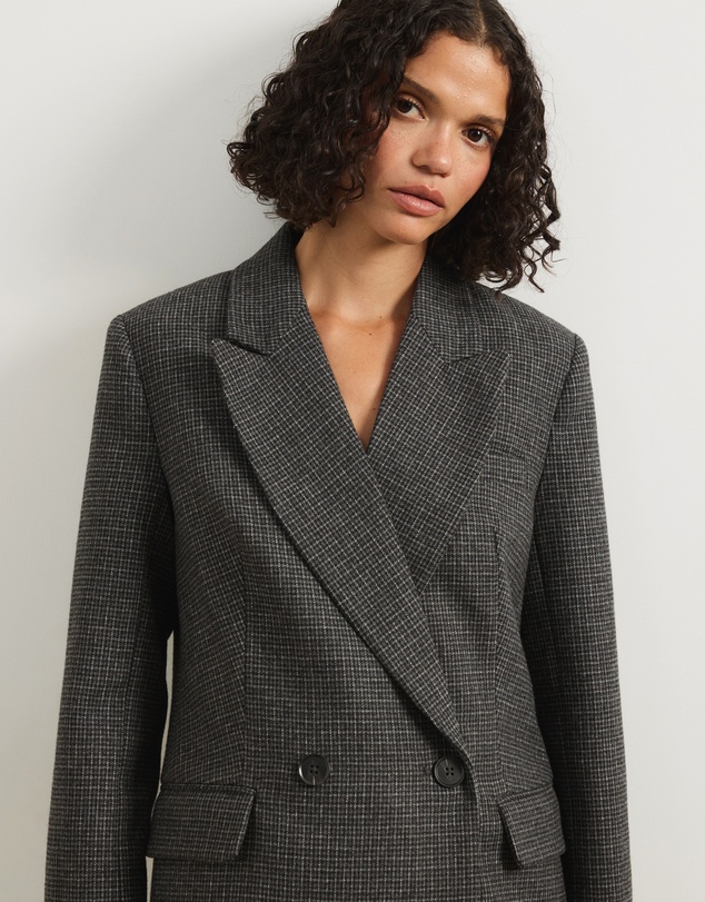 Atmos&Here - Amaya Double Breasted Wool Blend Blazer