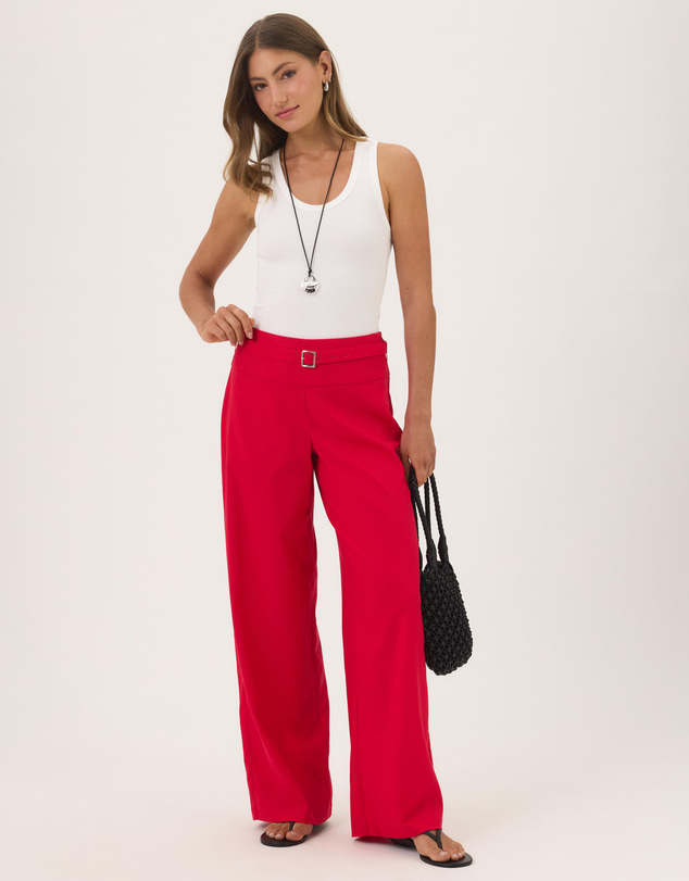 Atmos&Here - Lyra Mid Rise Linen Blend Pants with Tie