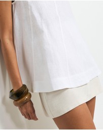 AERE - Addison Panelled Linen Top