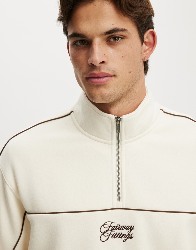 Cotton On - 1/4 Zip Graphic Fleece