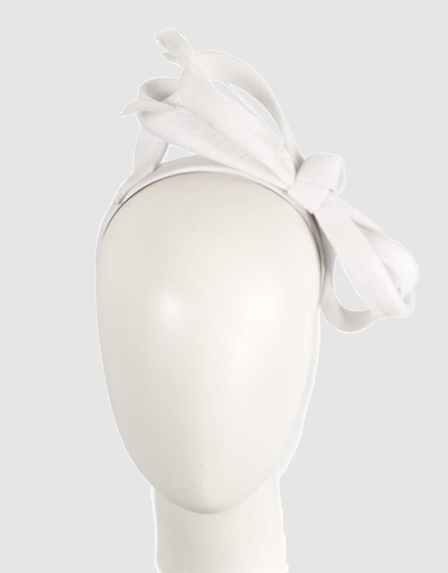 Max Alexander - Large White Velvet Bow Racing Fascinator