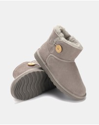 AusWooli Ugg Boots - Cabarita Sheepskin Chic Short Button Boots