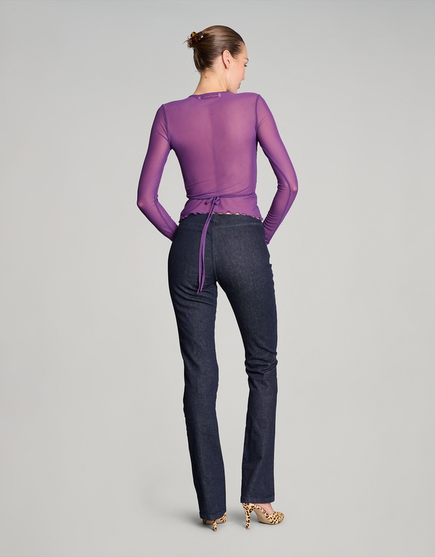 Love and Nostalgia - Wrap It Up Mesh Top - Mulberry