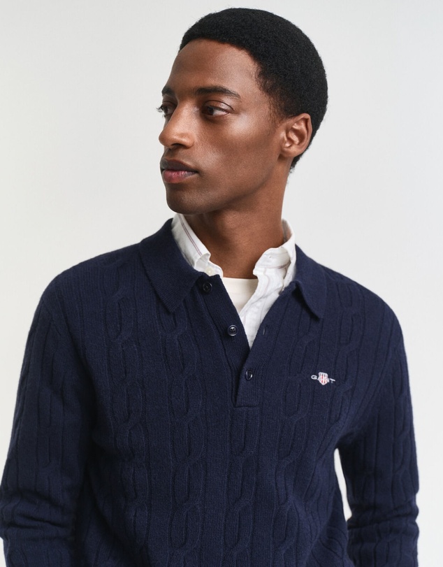 Gant - Lambswool Cable Polo