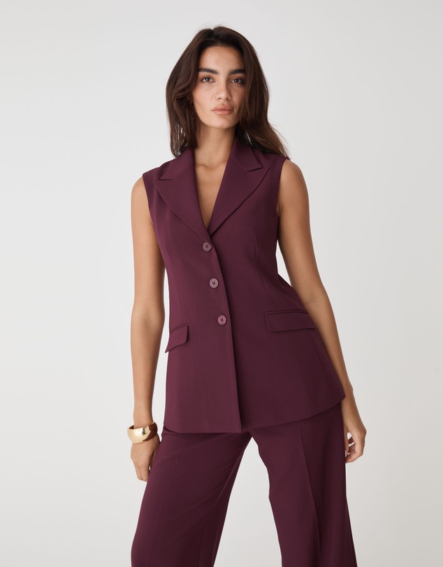 Forcast - Nikki Long Collared Vest