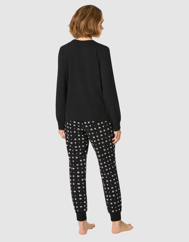 DKNY - Cotton & Viscose Jersey Long Sleeve Top & Jogger Pyjama Set
