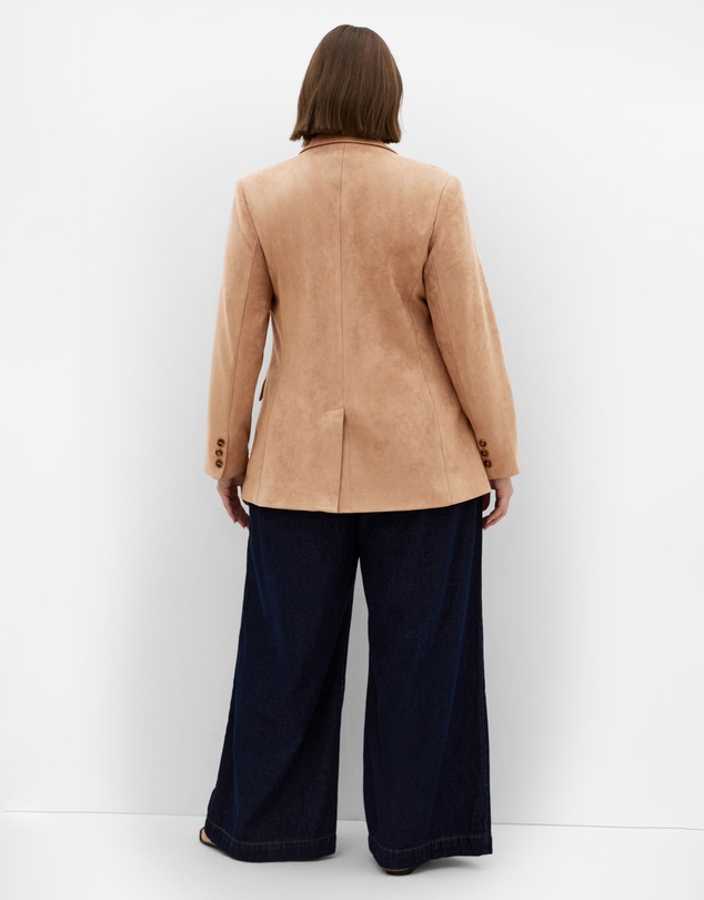 City Chic - Plus size Sara Sueded Blazer - caramel
