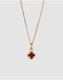 Elli Jewelry - Necklace Cloverleaf Pendant Enamel 925 Sterling Silver Gold-Plated