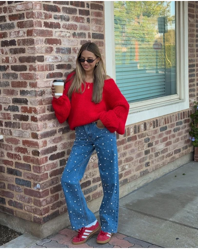 Beginning Boutique - Denim Dazzle Pearl Mid Wash High Waisted Jeans