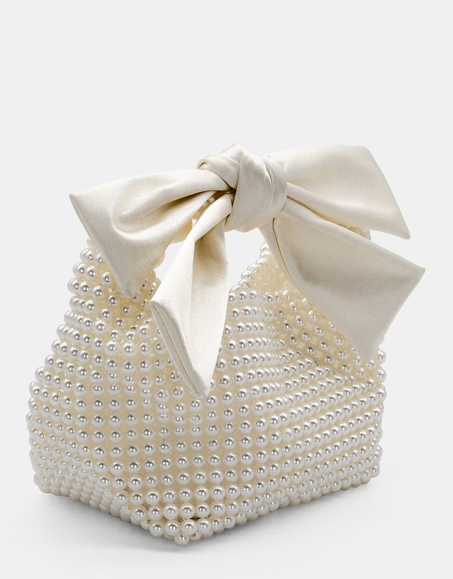 Morgan & Taylor - Amanda Beaded Bag in Pearl White