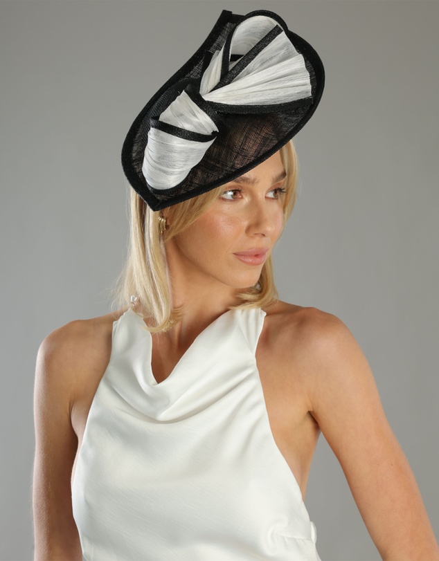 Morgan & Taylor - Xanthia Fascinator in Black and White