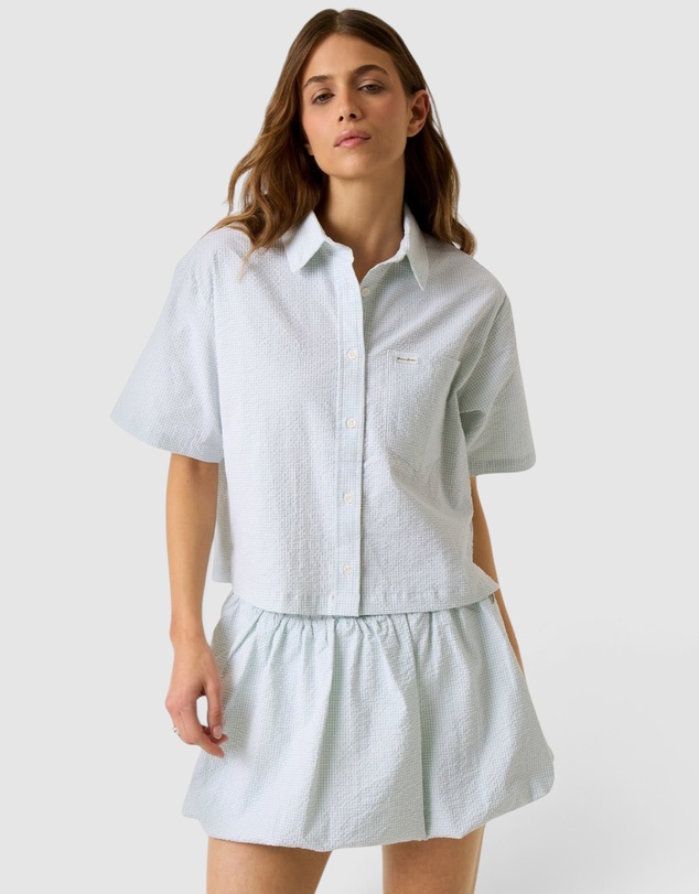 GUESS Jeans - GUESS JEANS Short Sleeve Gingham Boxy Shirt