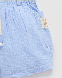 Purebaby - Crinkle Cotton Shorts -Kids-Babies