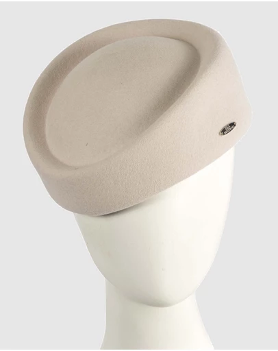 Max Alexander - Felt Cream Pillbox Hat
