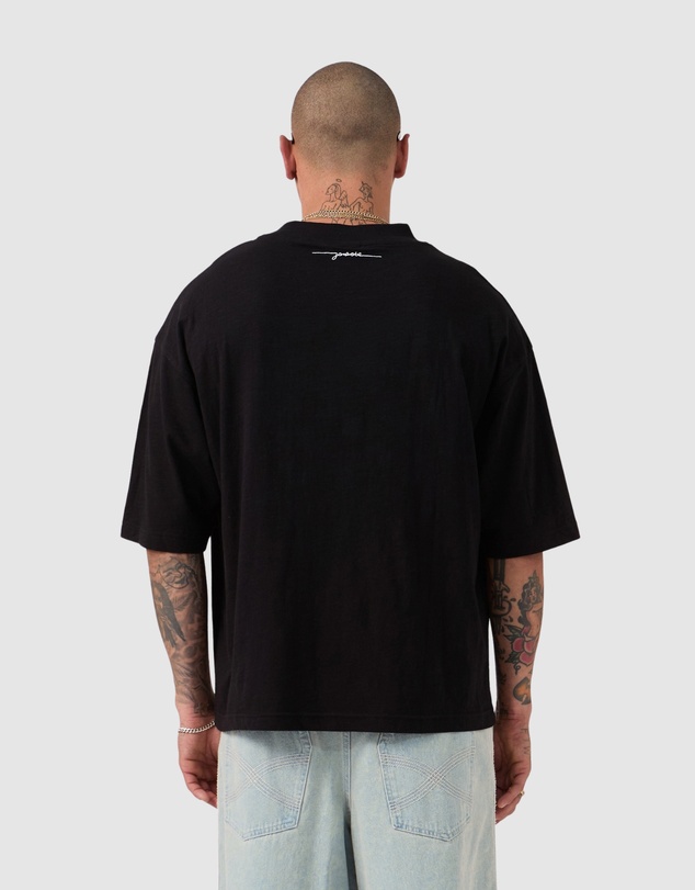 Zanerobe - Cropped Slub Flow Tee Black