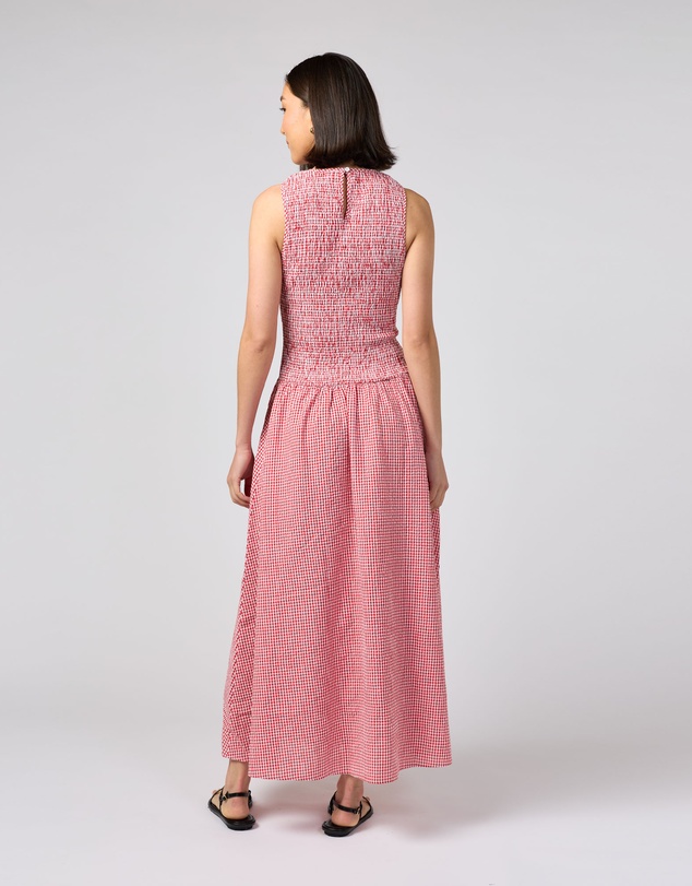 MVN - Gingham Shirred Dress